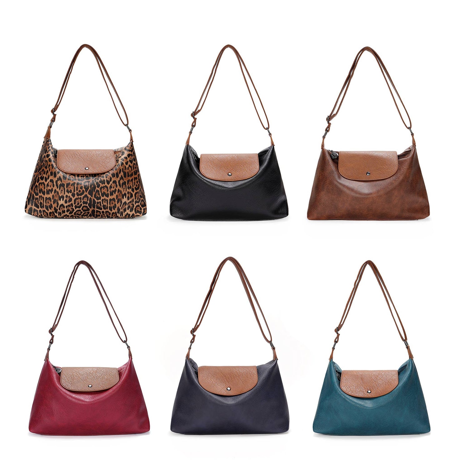 Superbia - Soft Medium Size Slouch Shoulder Bag-9354(Carla Range): Black