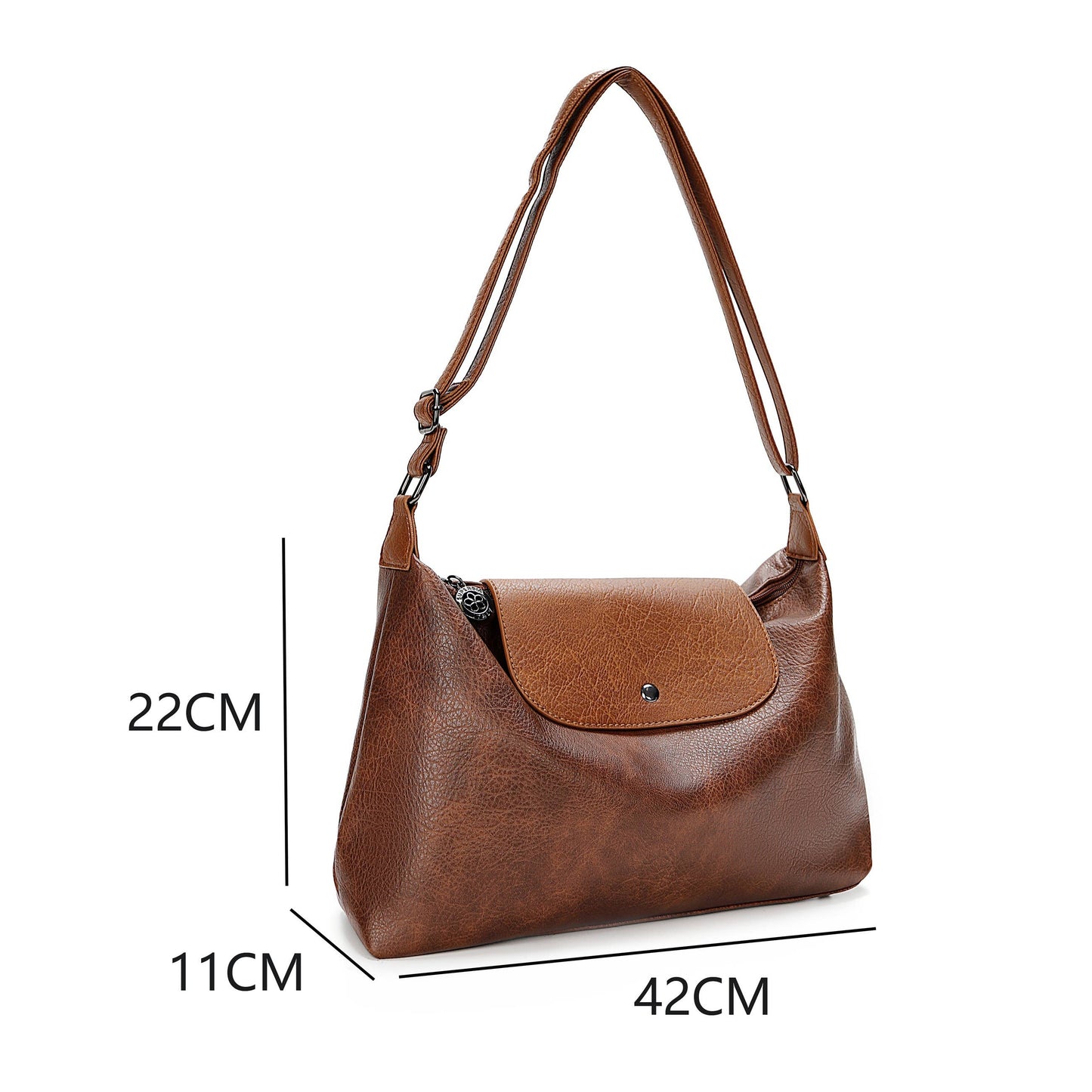 Soft Medium Size Slouch Shoulder Bag: Leopard