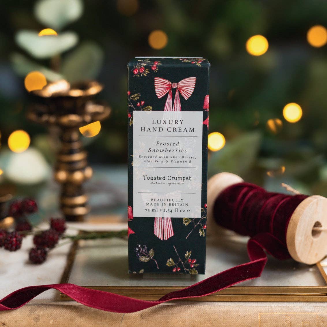 Toasted Crumpet - Frosted Snowberries Luxury Hand Cream (Bows & Berries)