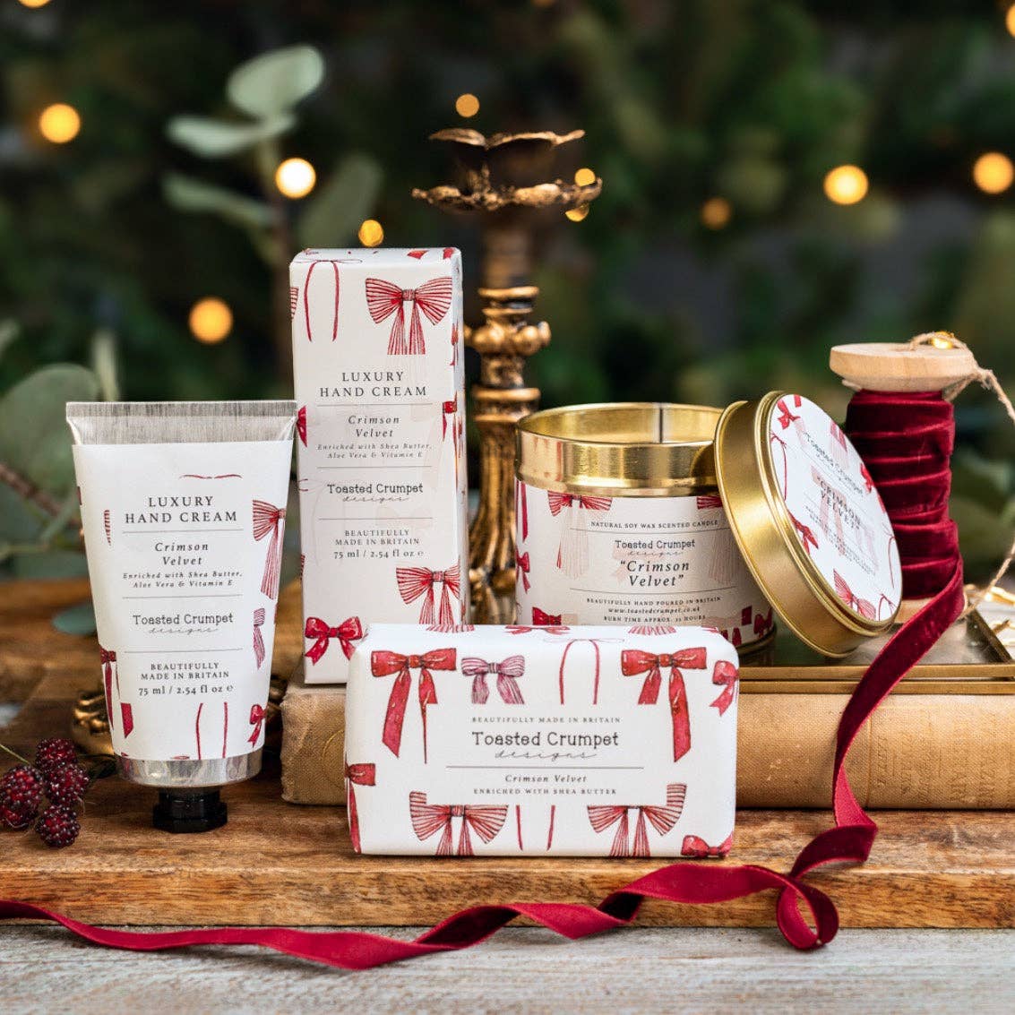 Toasted Crumpet - Crimson Velvet Luxury Hand Cream (Bows & Berries)