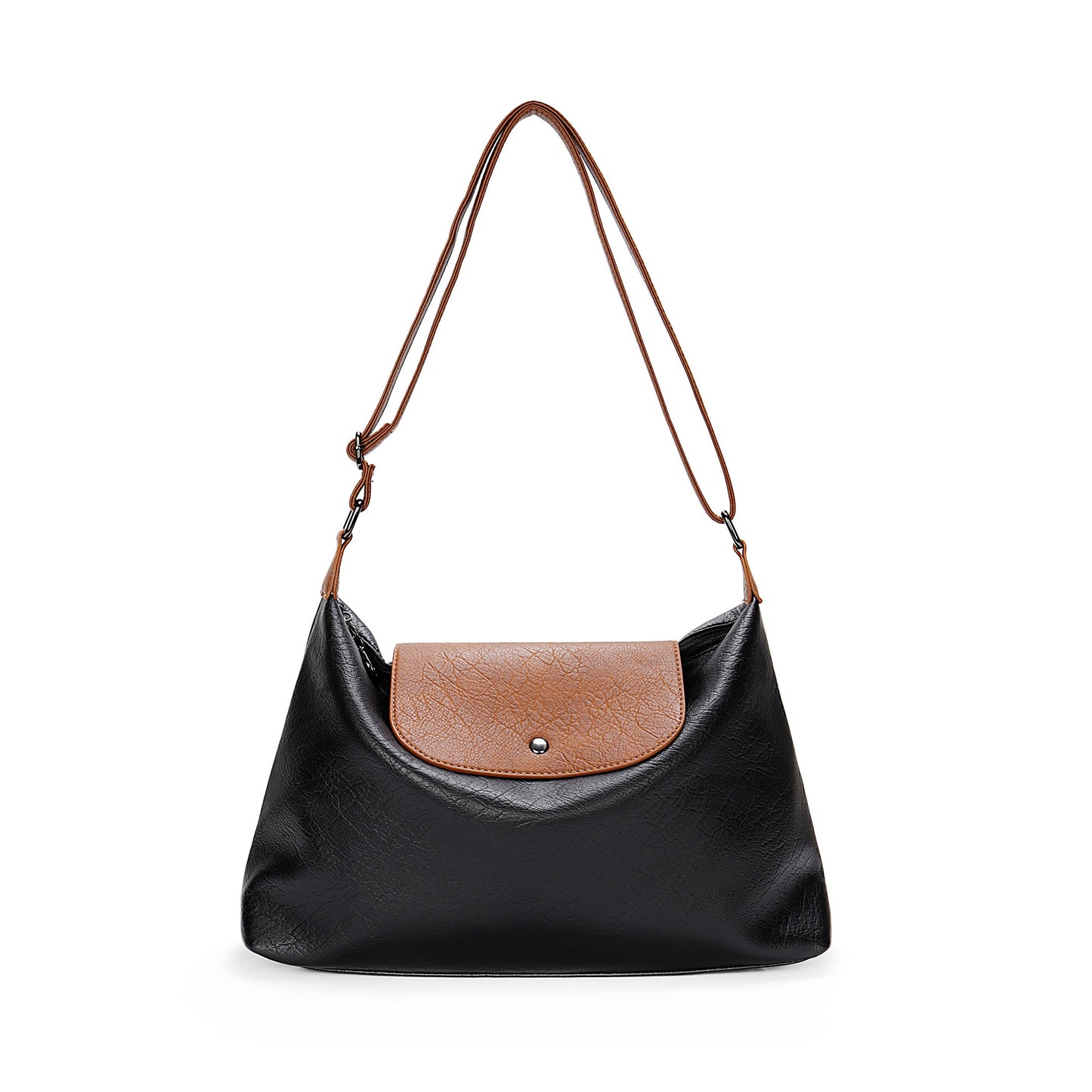 Superbia - Soft Medium Size Slouch Shoulder Bag-9354(Carla Range): Black