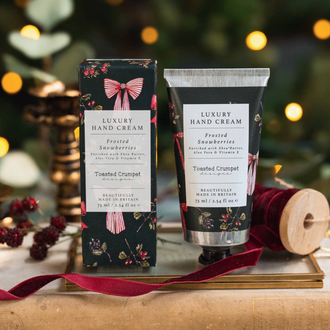 Toasted Crumpet - Frosted Snowberries Luxury Hand Cream (Bows & Berries)
