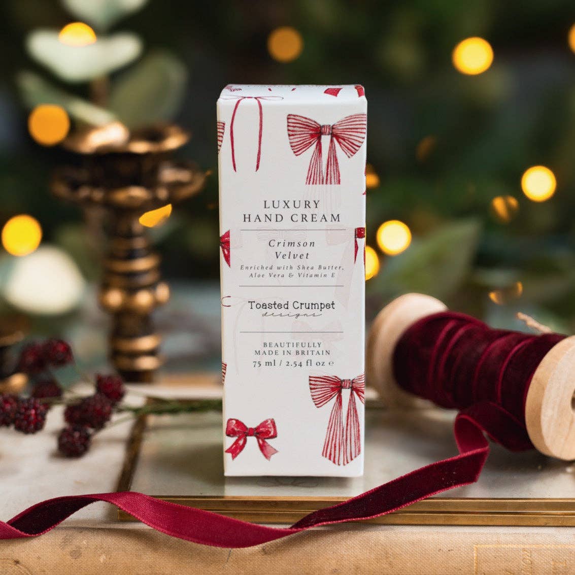 Toasted Crumpet - Crimson Velvet Luxury Hand Cream (Bows & Berries)