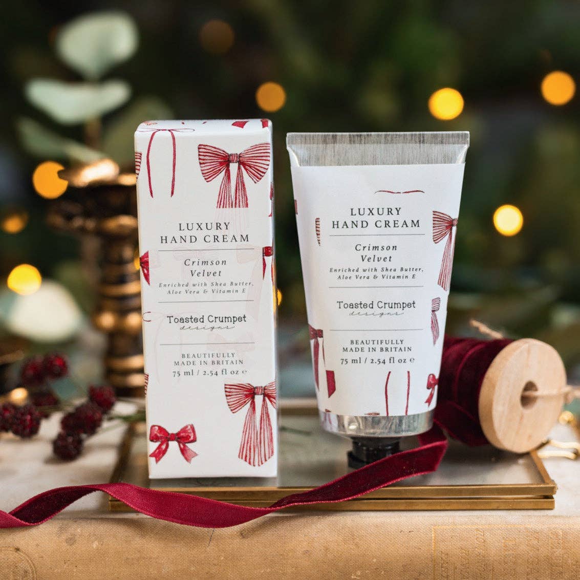 Toasted Crumpet - Crimson Velvet Luxury Hand Cream (Bows & Berries)