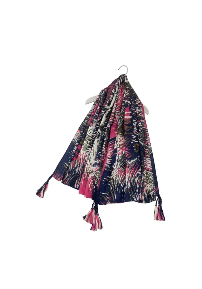 Zebra and Leopard Safari Leaf Print Scarf