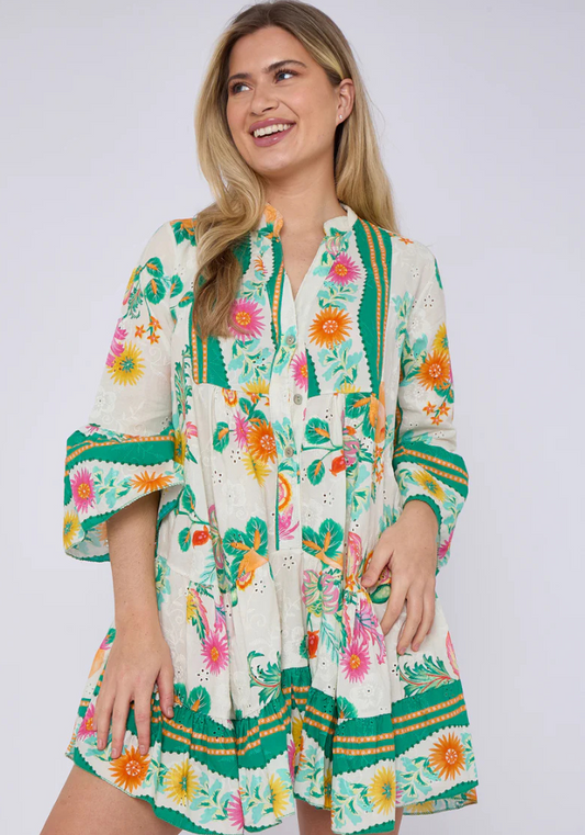 Floral Print Bell Sleeve Dress