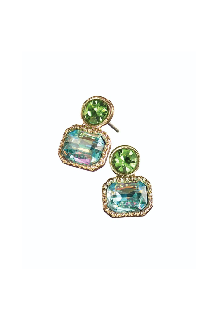 Double-Act Stud - Apple Green / Iridescence Earrings