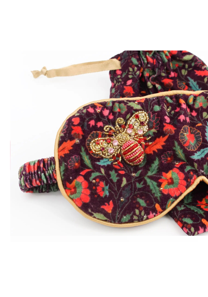 Pink & Gold Bee Patterned Sleep Eye Mask
