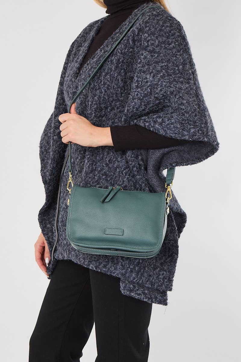 Genuine Leather Soft Grab Bag Shoulder Bag: Coffee