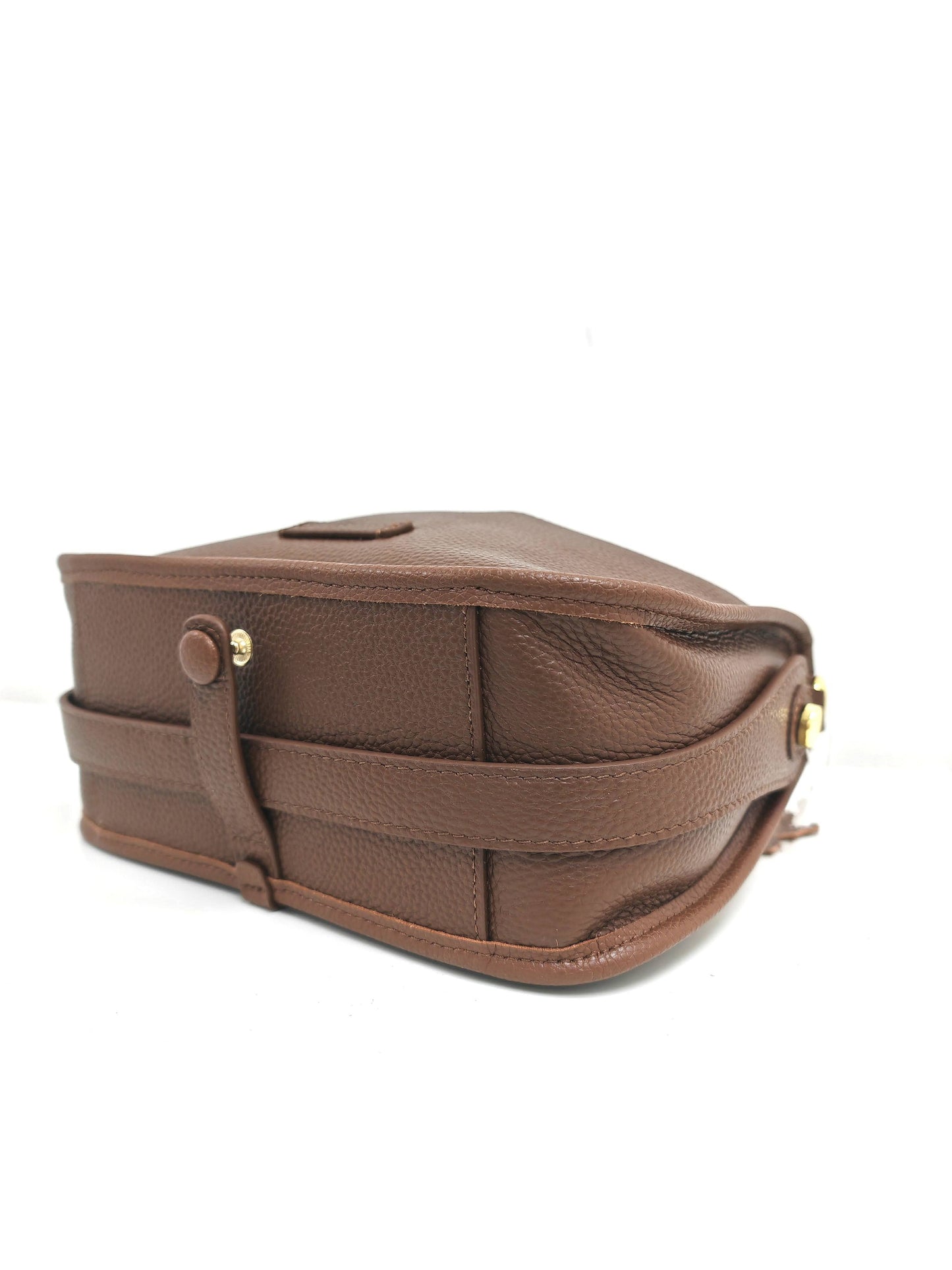 Genuine Leather Soft Grab Bag Shoulder Bag: Coffee