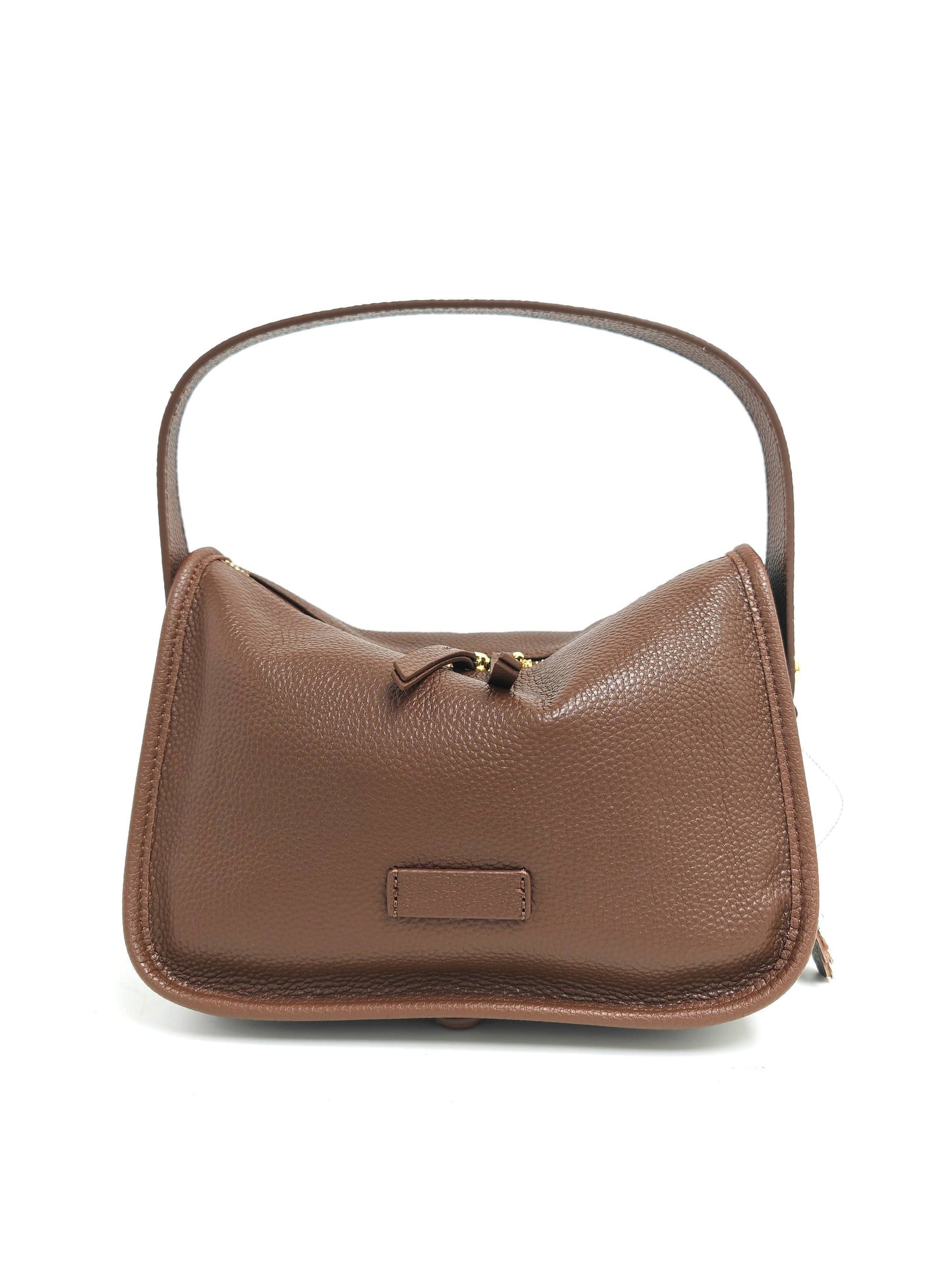 Genuine Leather Soft Grab Bag Shoulder Bag: Coffee