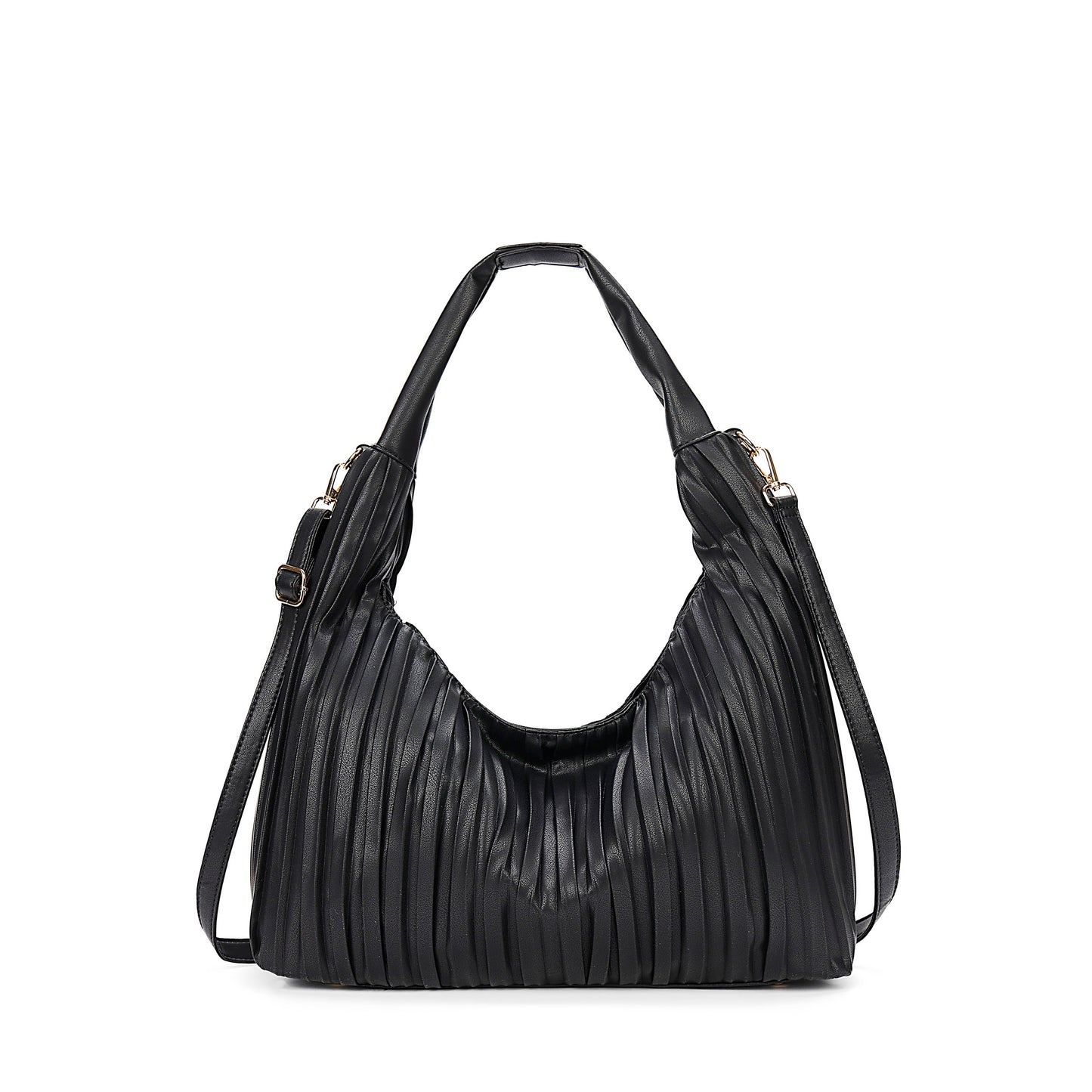 Super Soft Pleated Large Over the Shoulder Hobo Bag : Coffee