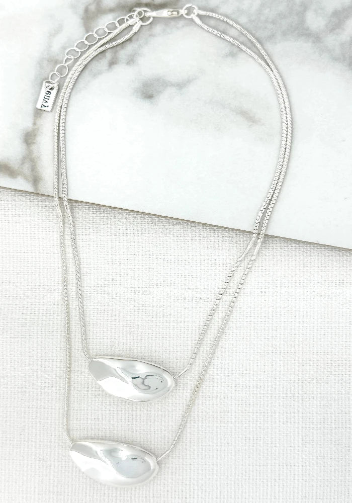 Silver Double Layer Necklace